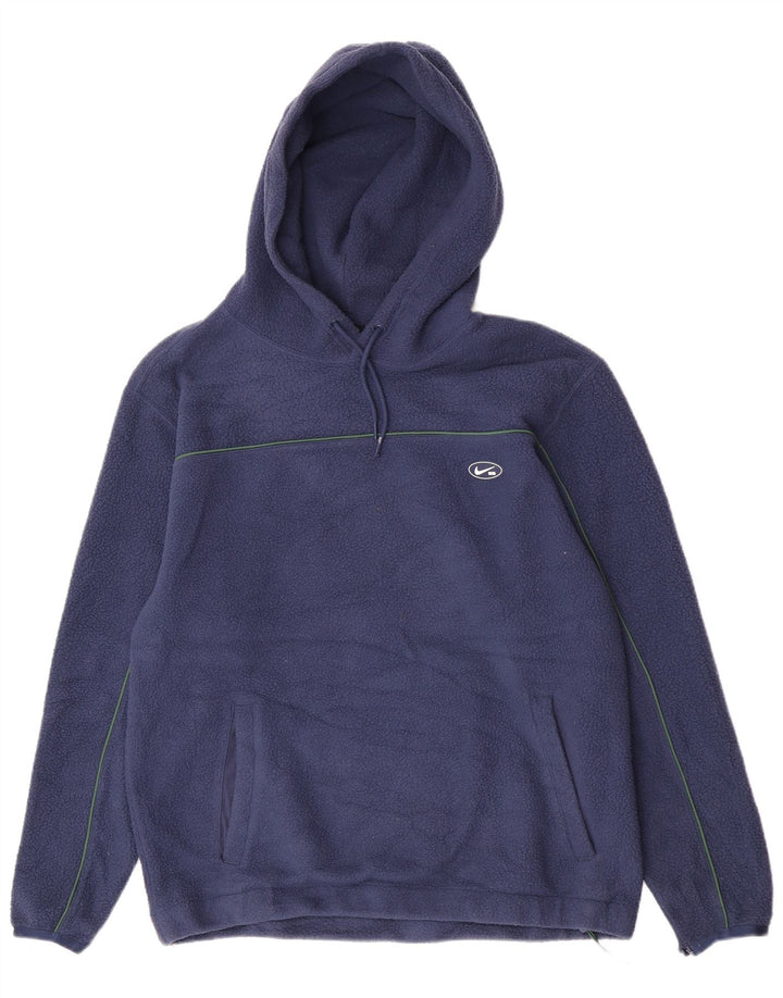 Nike Herren-Fleecepullover mit Kapuze, groß, marineblaues Polyester