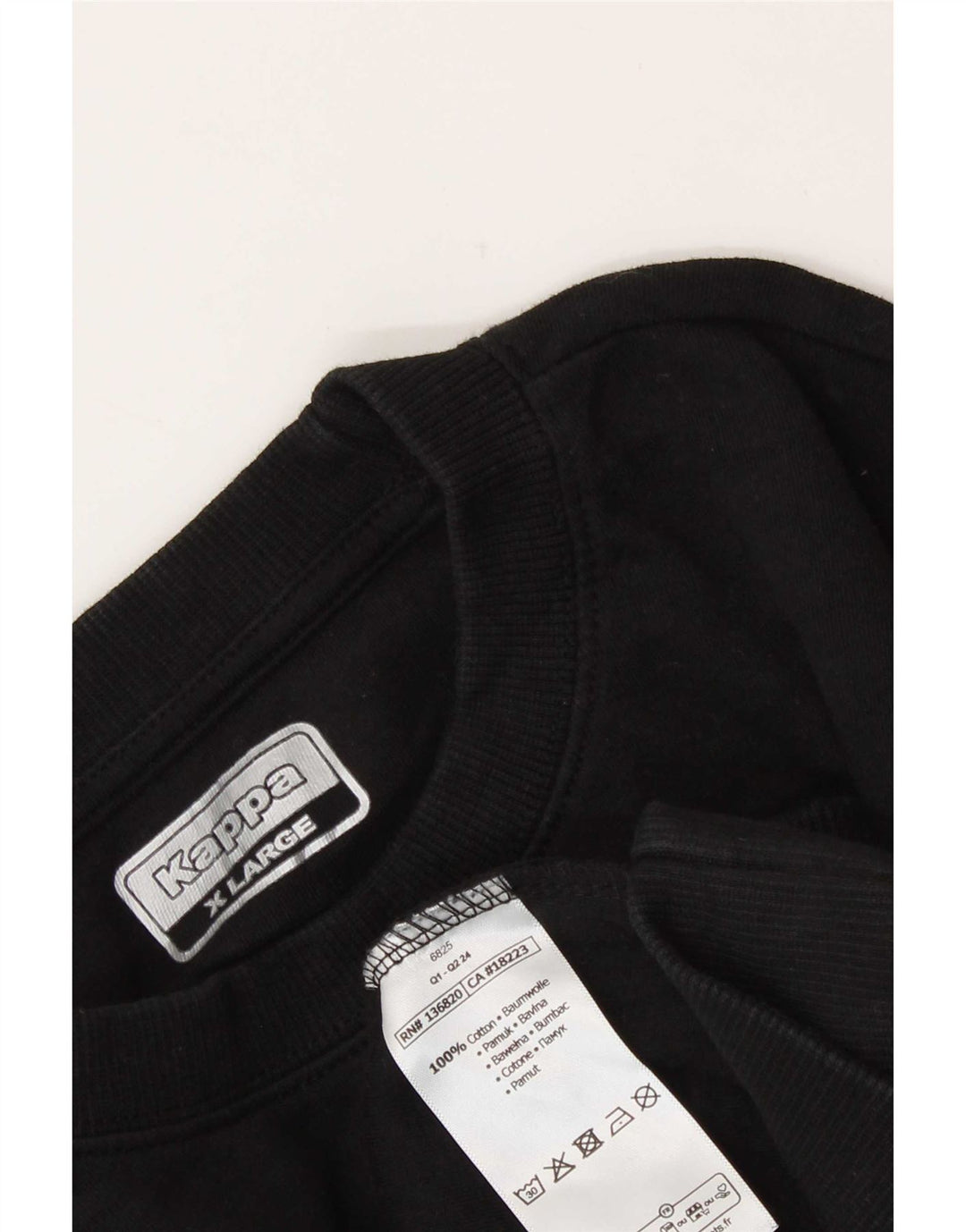 Kappa Herren Graphic Sweatshirt Pullover XL Schwarz Baumwolle