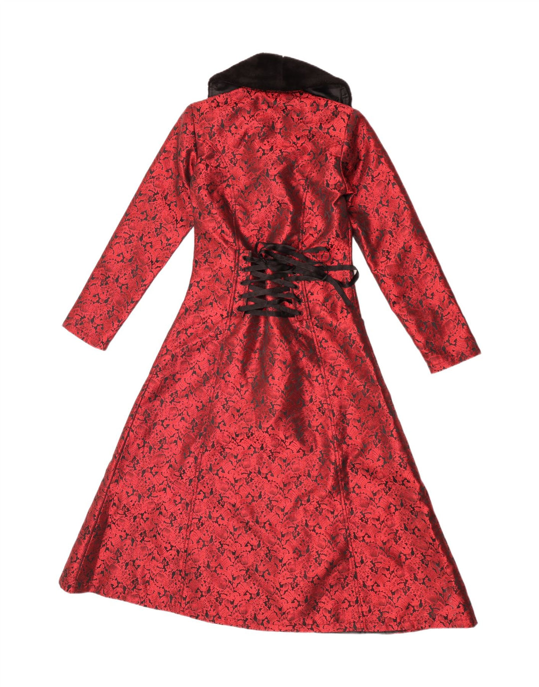 EMP Womens Gothicana Zweireihiger Mantel UK 10 Small Red Floral Polyester
