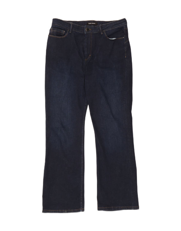 Marks & Spencer Damen kurze Bootcut-Jeans UK 14 Medium W30 L28 Blaue Baumwolle