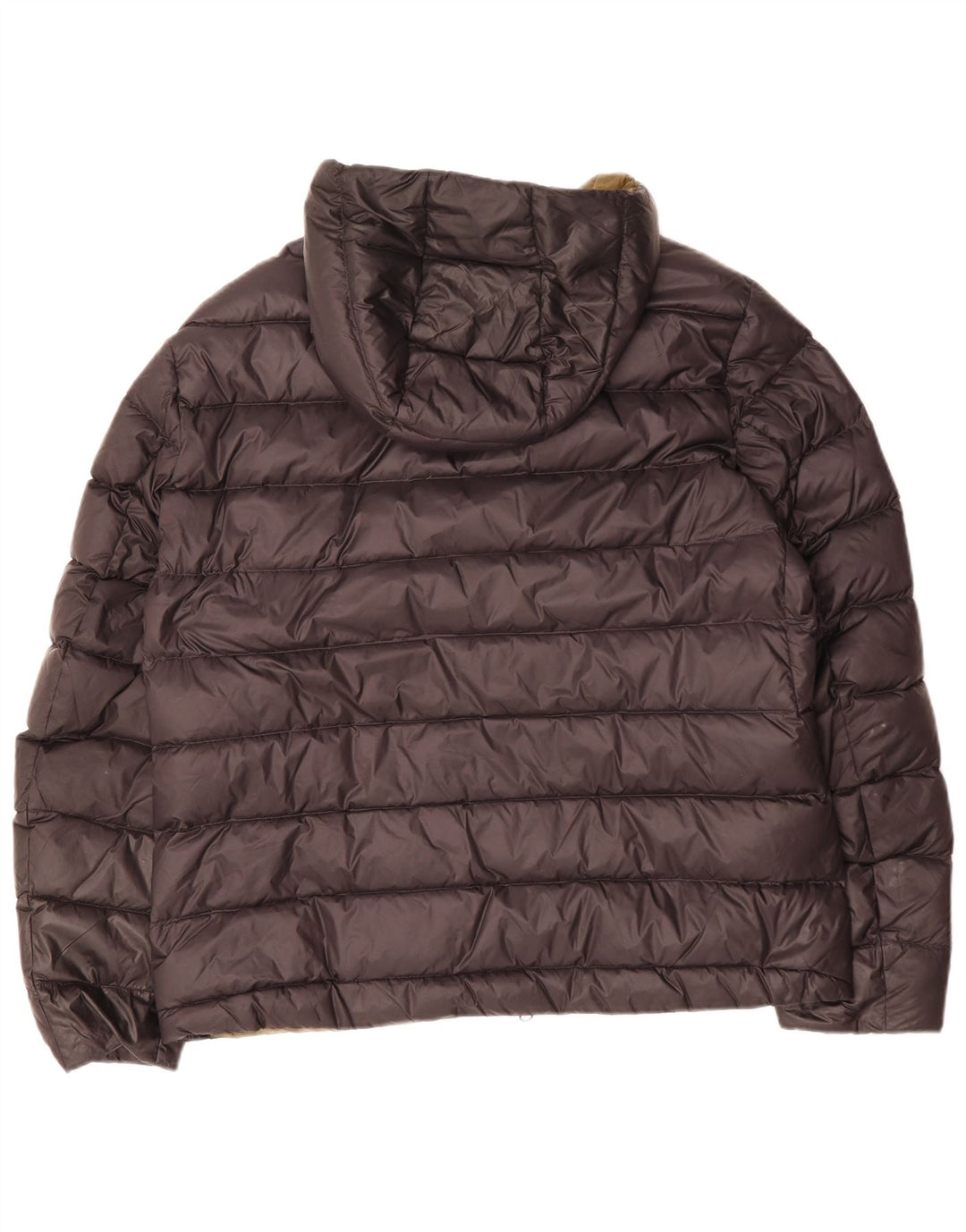 Blauer wattierte Herrenjacke mit Kapuze, UK 44 2XL, schwarzes Polyamid