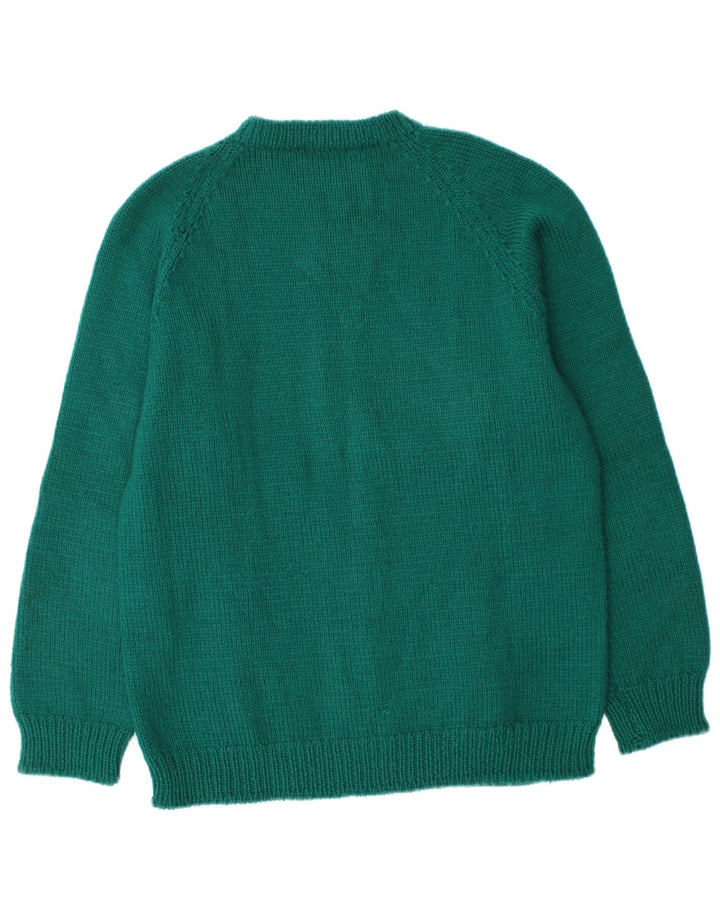 Vintage Herren Pullover mit Rundhalsausschnitt Mittelgrün