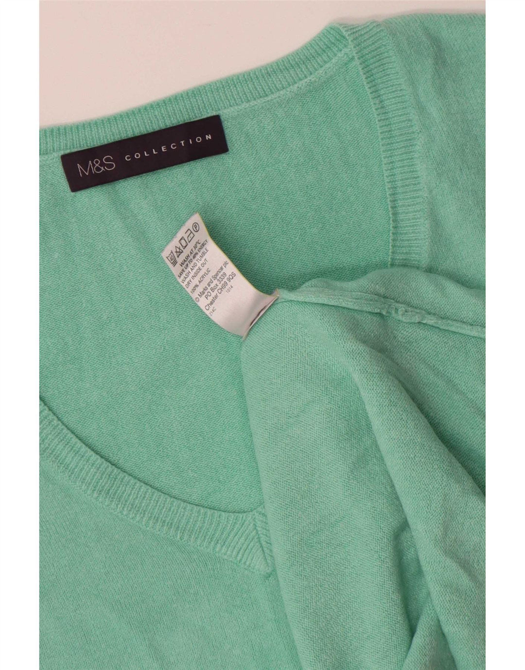 Marks & Spencer Damen-Pullover in Übergröße mit V-Ausschnitt, Gr. 10, Größe S, Grün