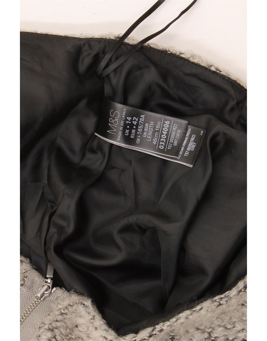Marks & Spencer Damen Minirock UK 14 Large W34 Grau meliertes Polyester