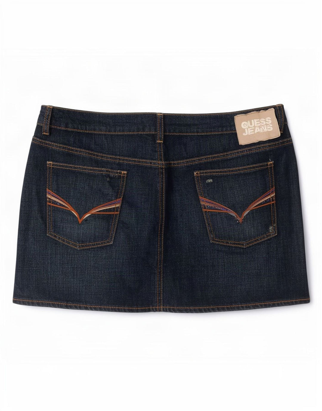 Guess Mini-Jeansrock für Damen, W32, groß, marineblau, Baumwolle