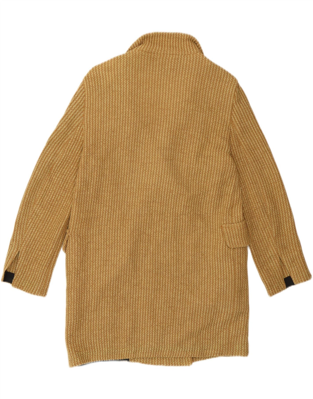 Zara Damen Strick-Zweireihermantel UK 10 Small Gelbe Baumwolle