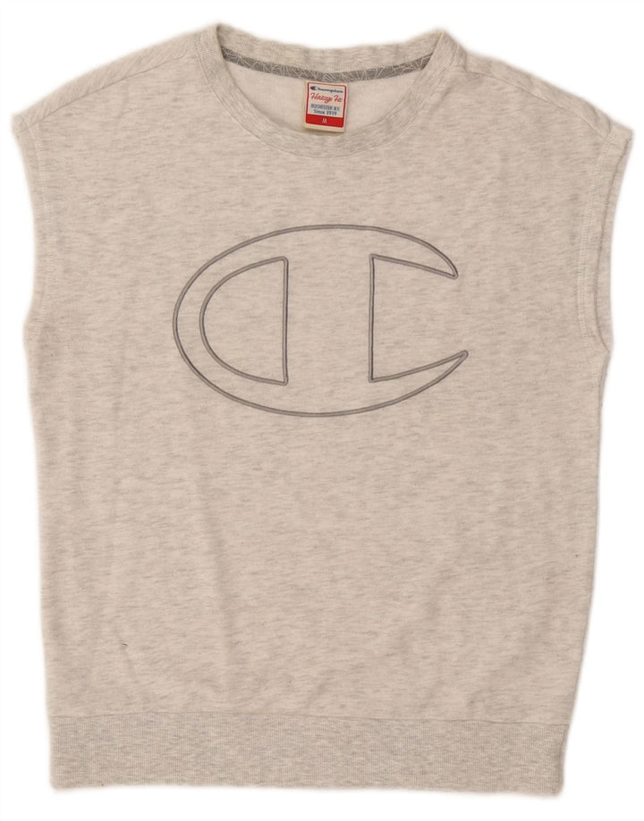 Champion Damen Heritage Fit Graphic Sweatshirt Pullover UK 14 Mittelgrau