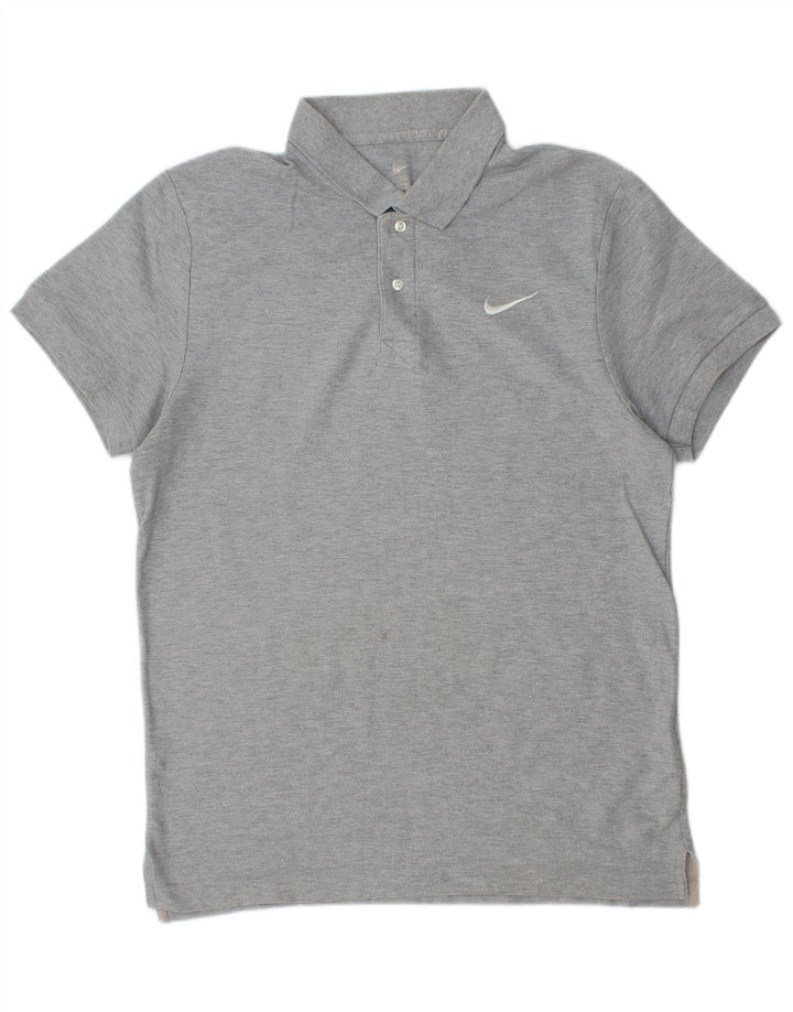 Nike Herren-Poloshirt aus mittelgrauer Baumwolle