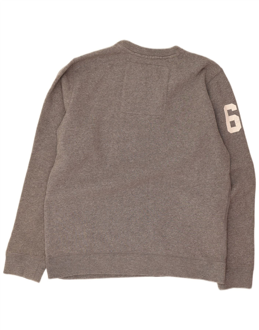 Superdry Herren Grafik-Sweatshirt-Pullover 2XL aus grau melierter Baumwolle