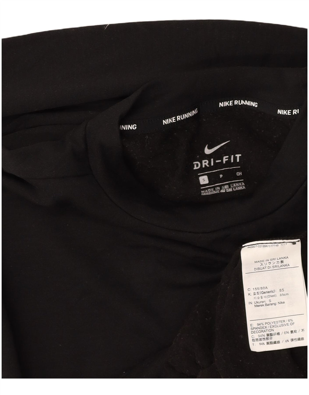 NIKE Damen-Laufoberteil in Übergröße, langärmlig, UK 10, Größe S, Schwarz, Polyester