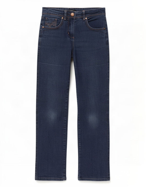 M&Co Damen Straight Jeans UK 8 Small W28 L29 Blau