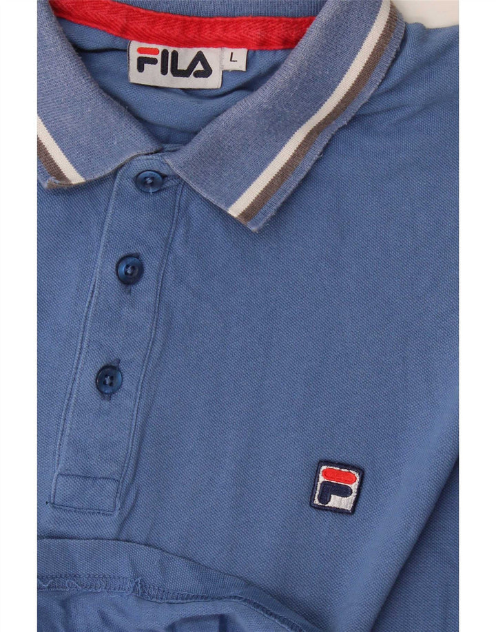 Fila Herren-Poloshirt, groß, blau gestreift