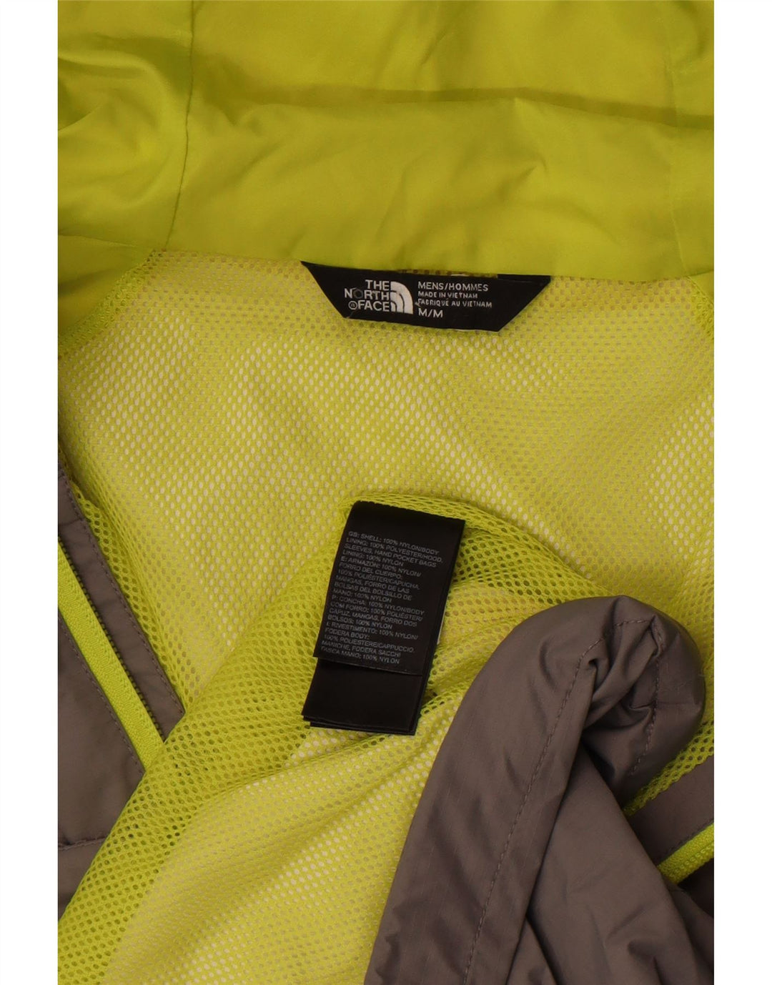 The North Face Herren-Regenjacke mit Kapuze, UK 38, mittelgraues Colourblock-Nylon