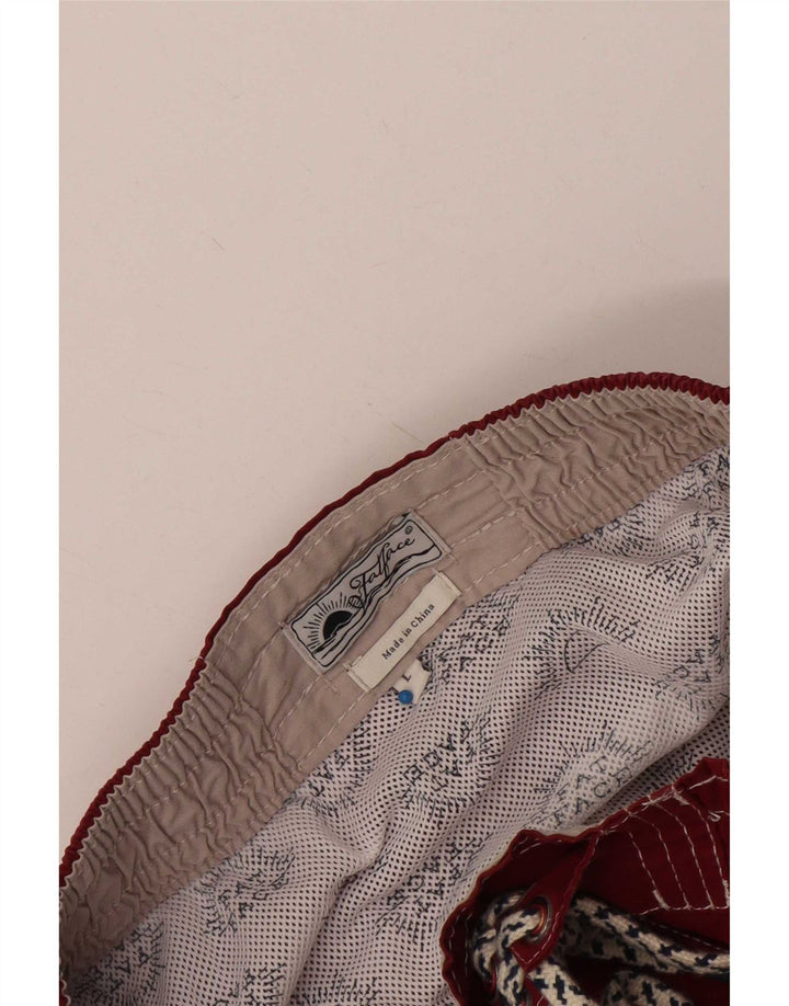 Fat Face Herren-Badeshorts, Größe L, Burgunderrot