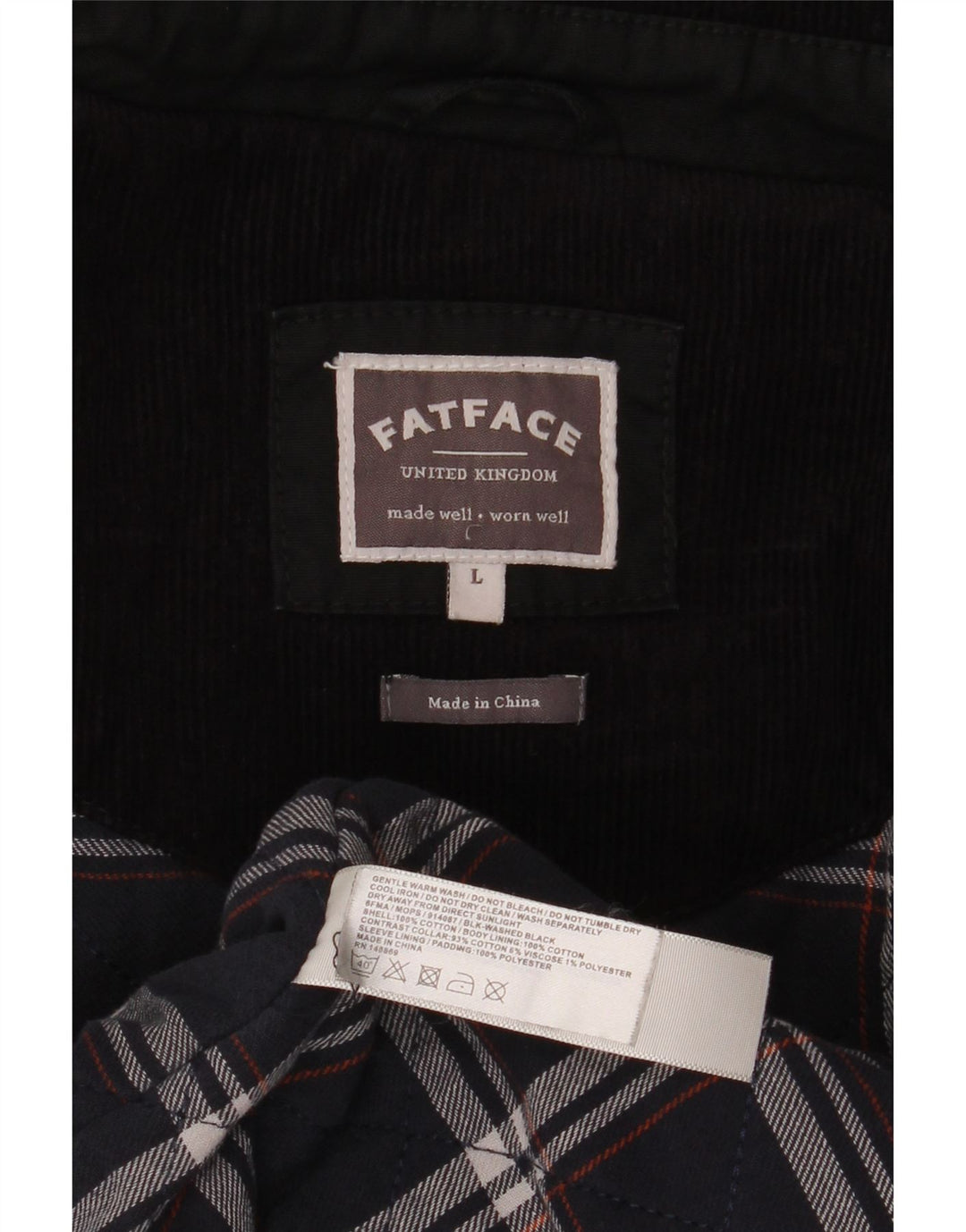 Fat Face Herrenjacke aus gewachster Baumwolle, Größe 40, Schwarz