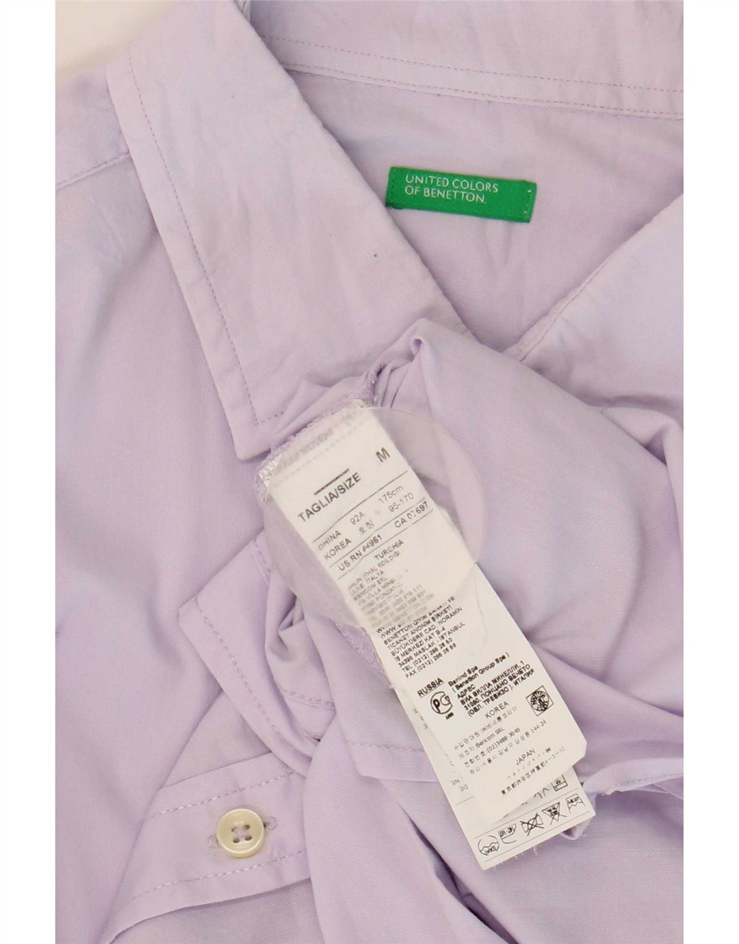 Benetton Herrenhemd aus mittelvioletter Baumwolle