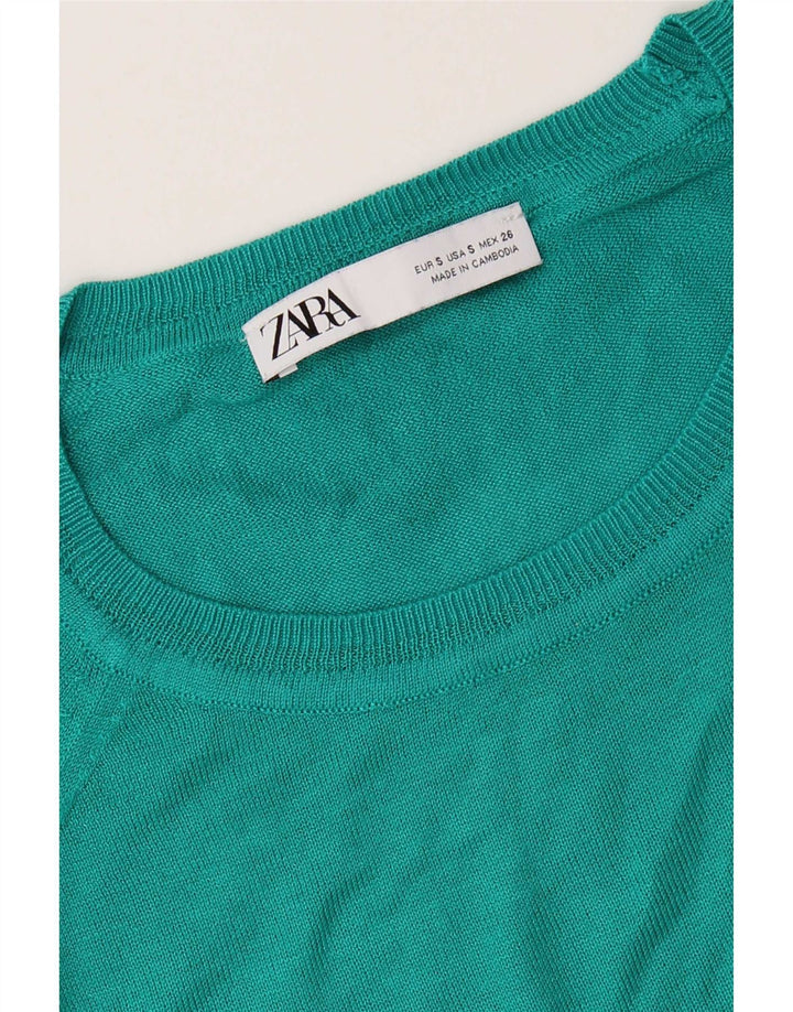Zara Damen-Pullover, übergroß, U-Boot-Ausschnitt, Gr. 10, Größe S, Grün