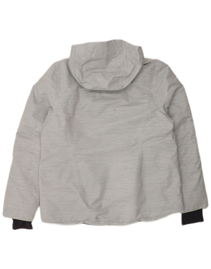 TCM Damen Übergroße Windjacke mit Kapuze IT 46 Large Grau Nadelstreifen
