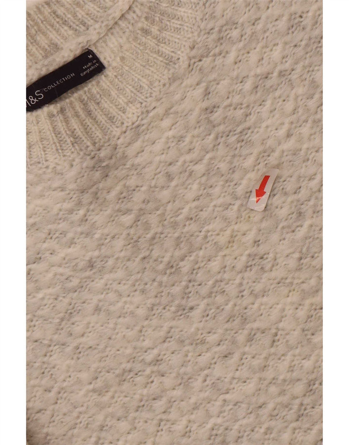 Marks & Spencer Damen-Pullover mit Rundhalsausschnitt, UK 14, mittelgraues Acryl