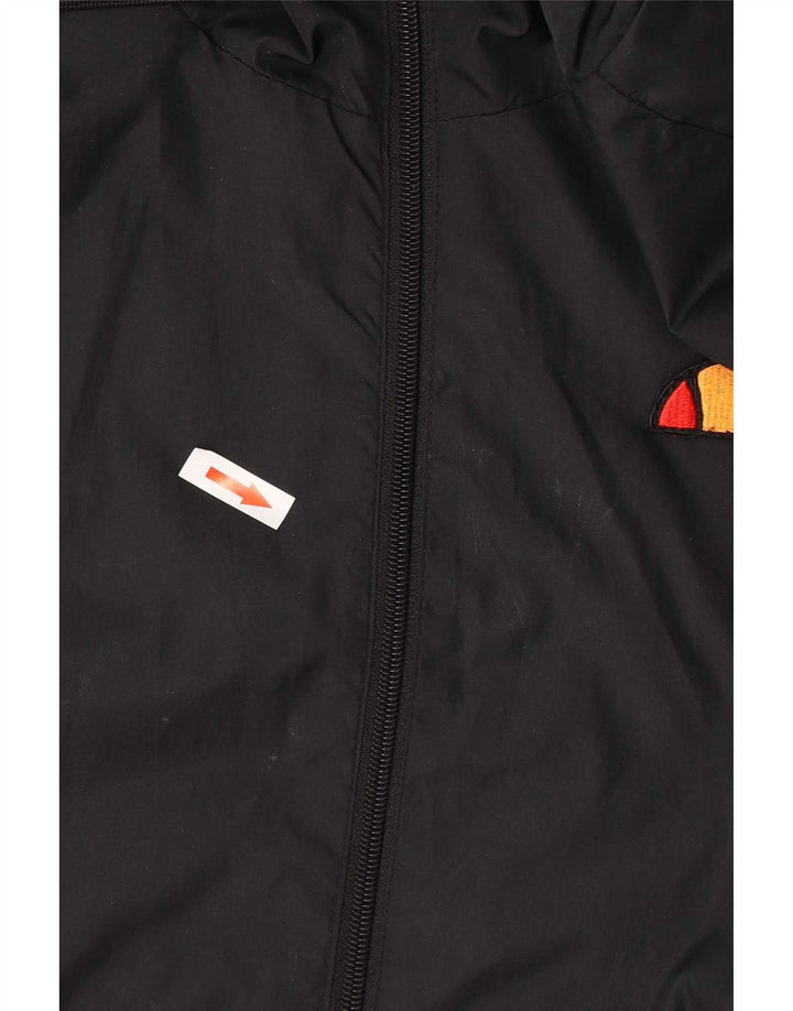 Ellesse Herren-Trainingsanzug mit grafischer Kapuze, Jacke, Größe S, Schwarz, Farbblock