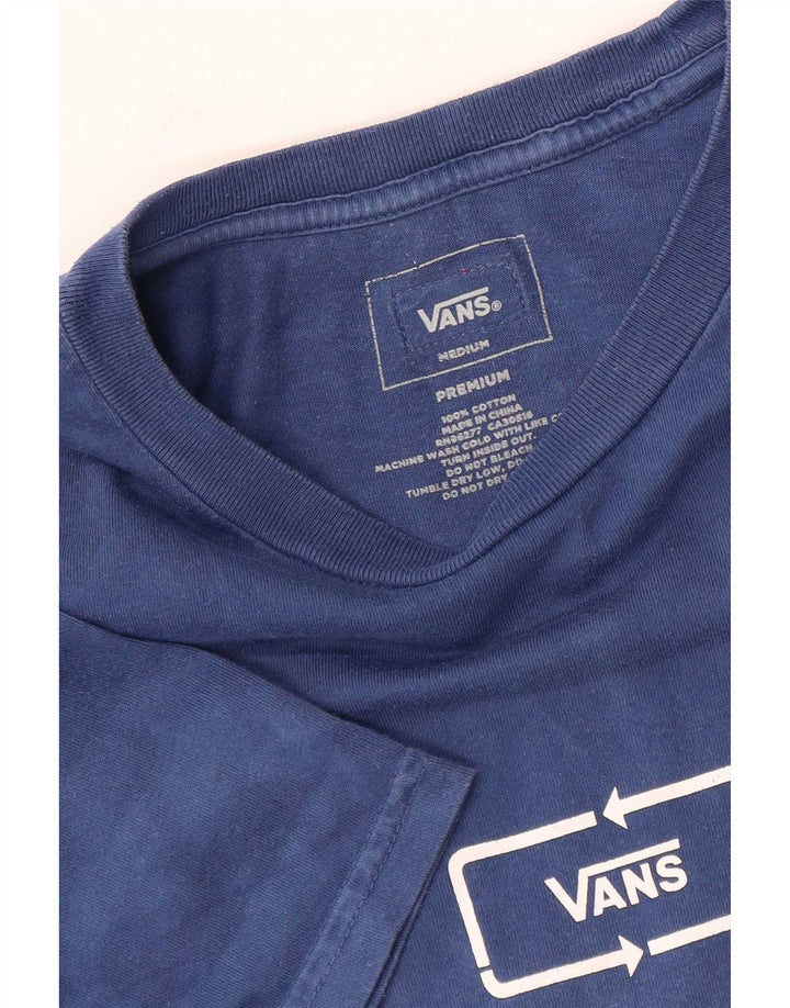 Vans Herren-T-Shirt-Oberteil aus mittelblauer Colourblock-Baumwolle