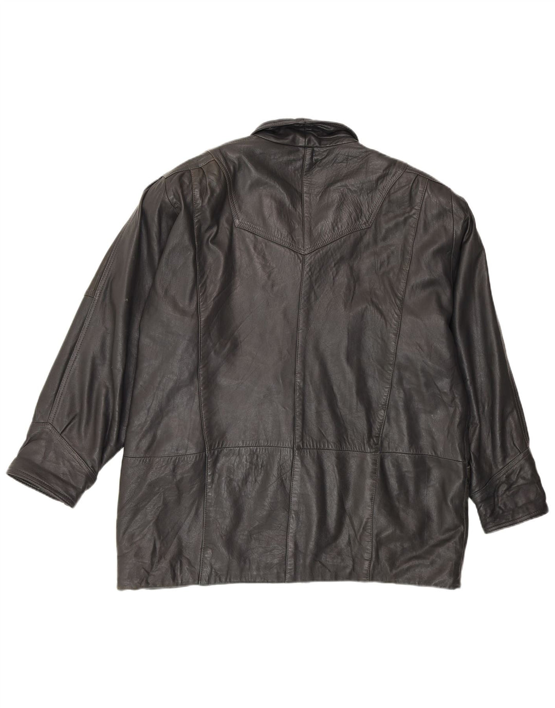 Vintage Damen Lederjacke EU 48 2XL Schwarz