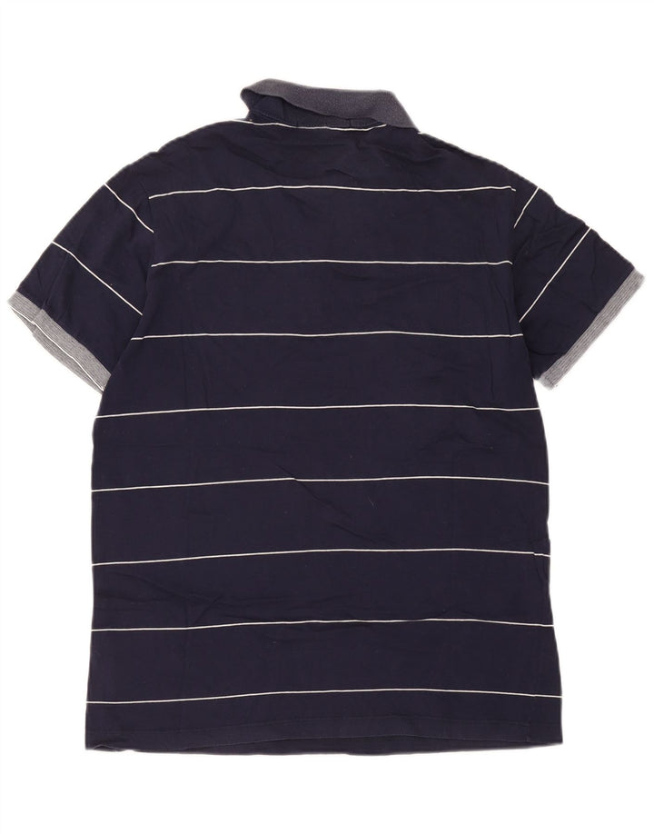 Fred Perry Herren-Poloshirt, groß, marineblau, gestreift, Baumwolle