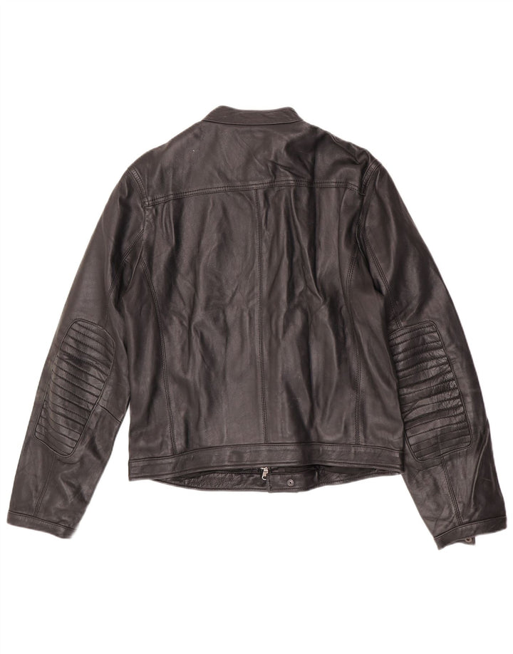 Zen Herren Lederjacke EU 50 Mittelschwarzes Leder