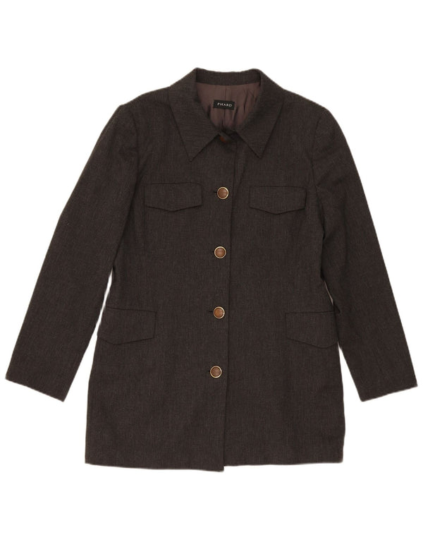 Phard Damen 5-Knopf-Blazerjacke UK 16 Große graue Wolle