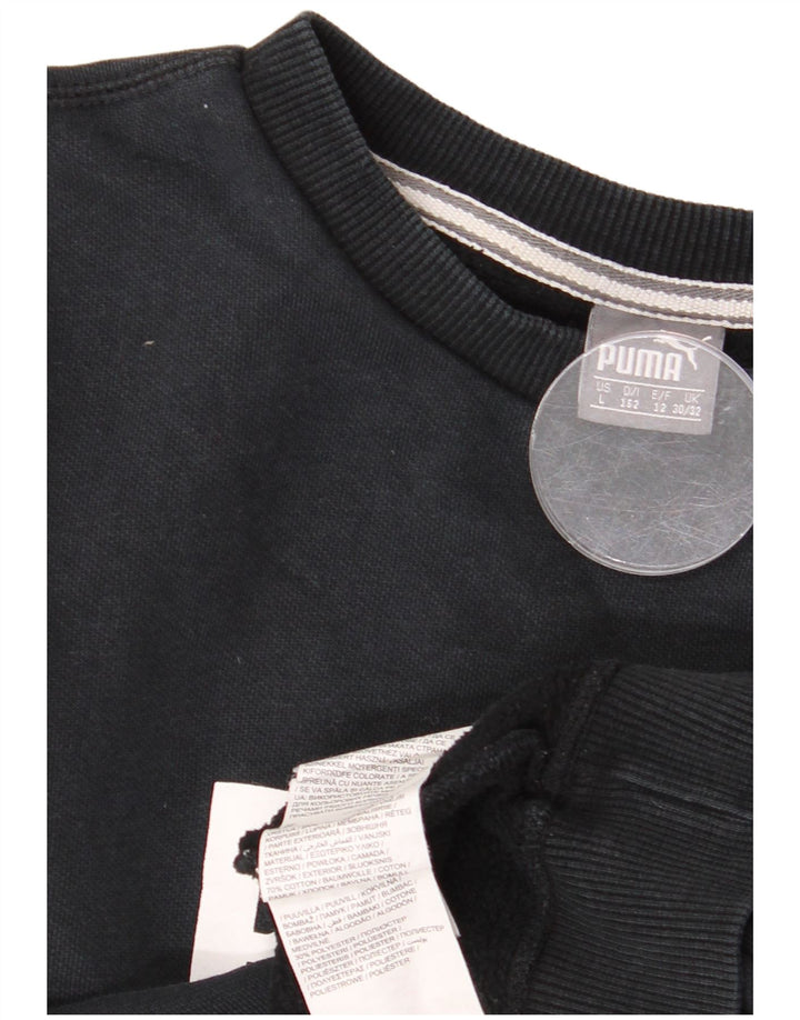 Puma Mädchen Crop Graphic Sweatshirt Pullover 11-12 Jahre Schwarzes Polyester