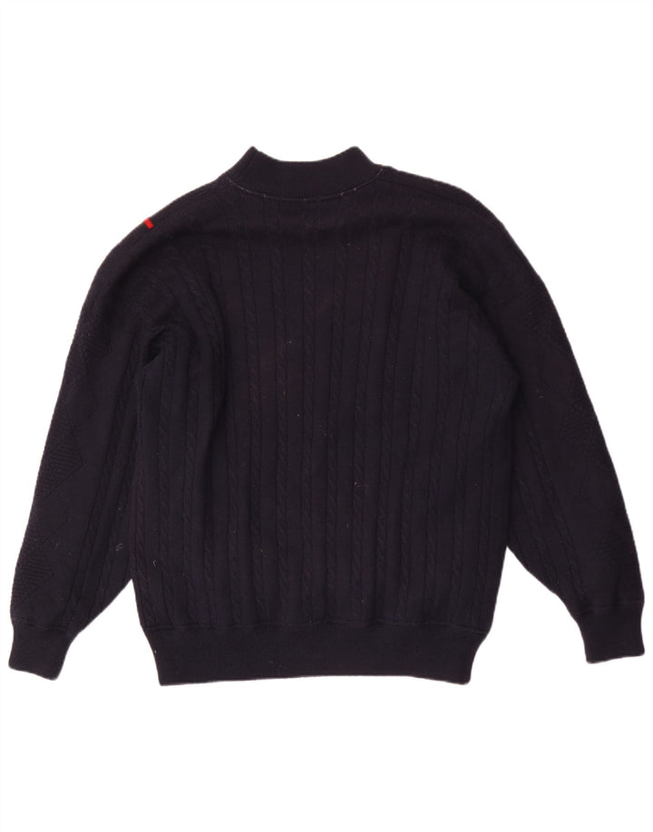Pringle Herren-Pullover mit Rollkragen, groß, marineblau, gestreift, Wolle