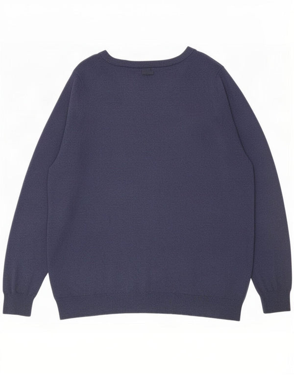 Marks & Spencer Damen-Pullover mit grafischem U-Boot-Ausschnitt, UK 20 2XL, Marineblau
