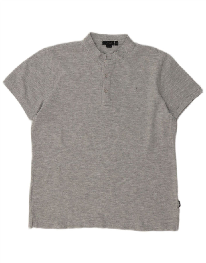 Liu Jo Herren Slim Fit Poloshirt Mittelgrau meliert