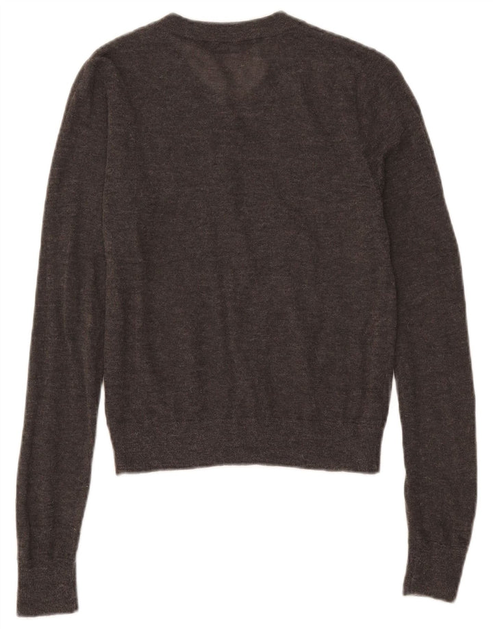 Zara Damen Crop V-Ausschnitt Pullover Pullover UK 10 Small Grau
