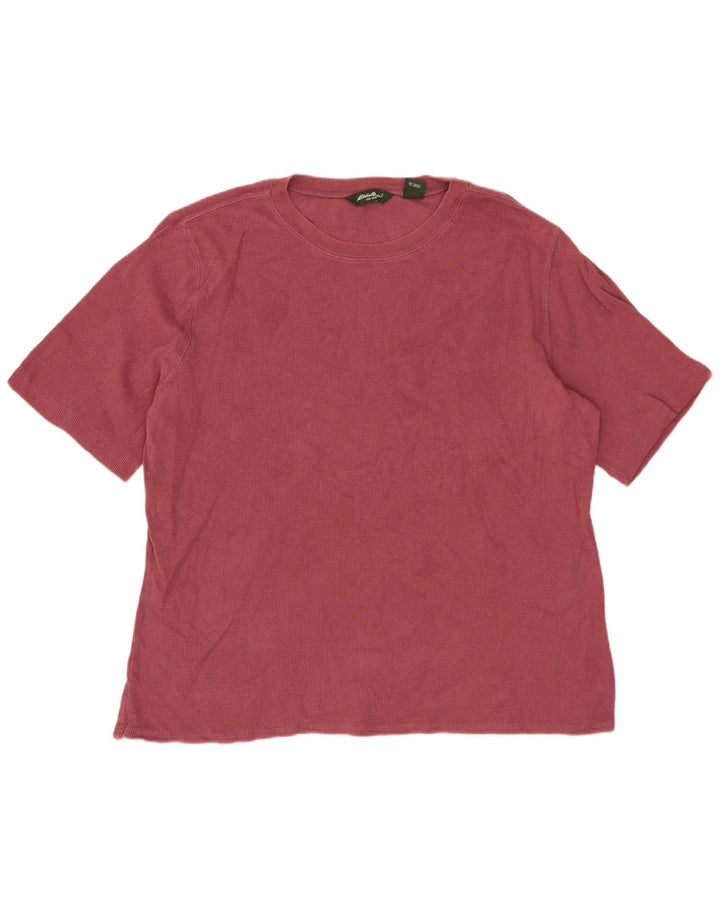 EDDIE BAUER Herren T-Shirt Top XL Burgund Baumwolle