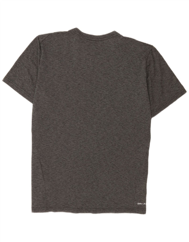 Nike Herren Dri Fit T-Shirt-Oberteil, großes grau meliertes Polyester
