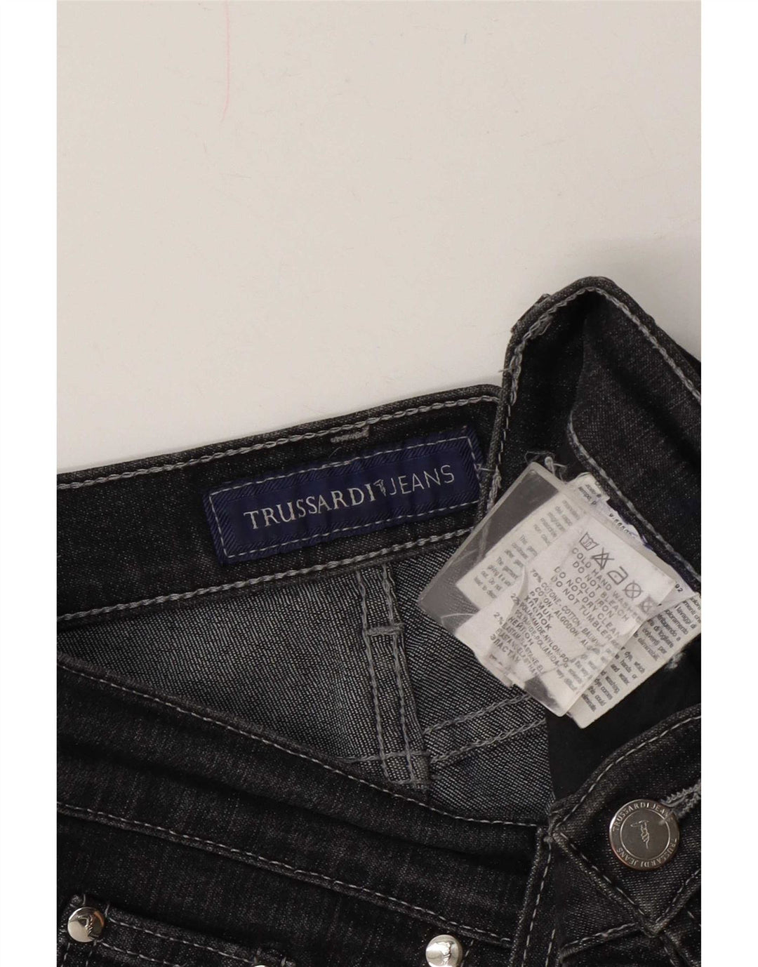 Trussardi Damen Straight Jeans W28 L30 Graue Baumwolle