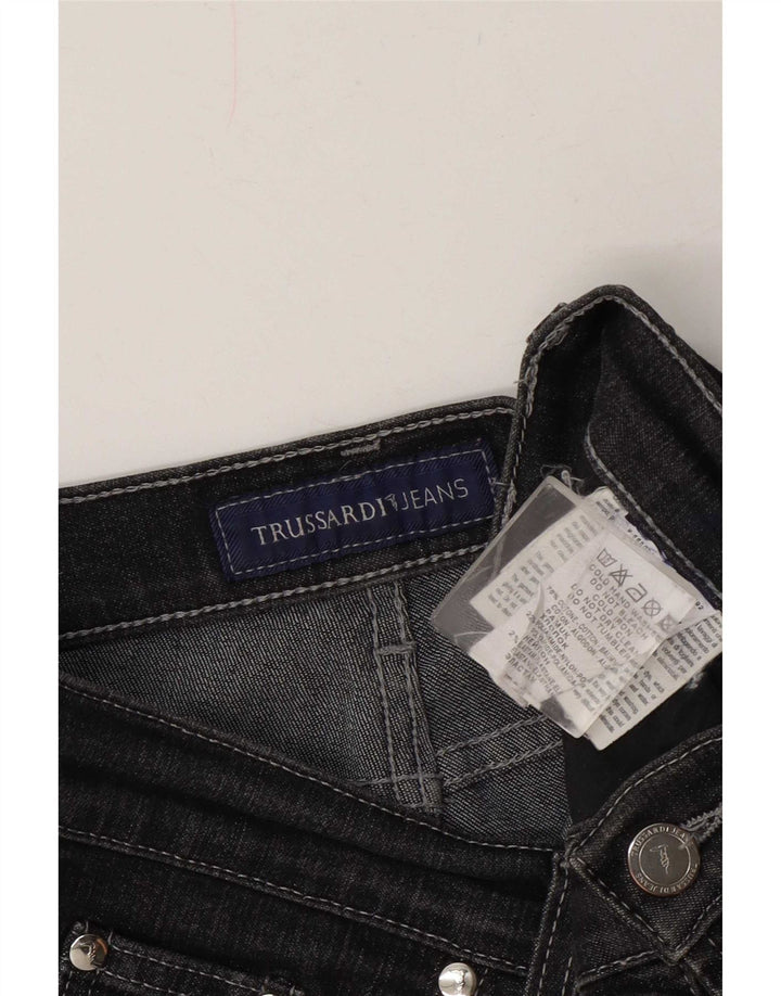 Trussardi Damen Straight Jeans W28 L30 Graue Baumwolle