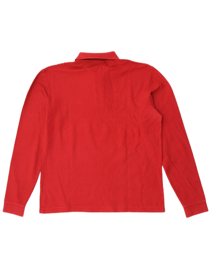 Fila Herren Langarm-Poloshirt Mittelrot