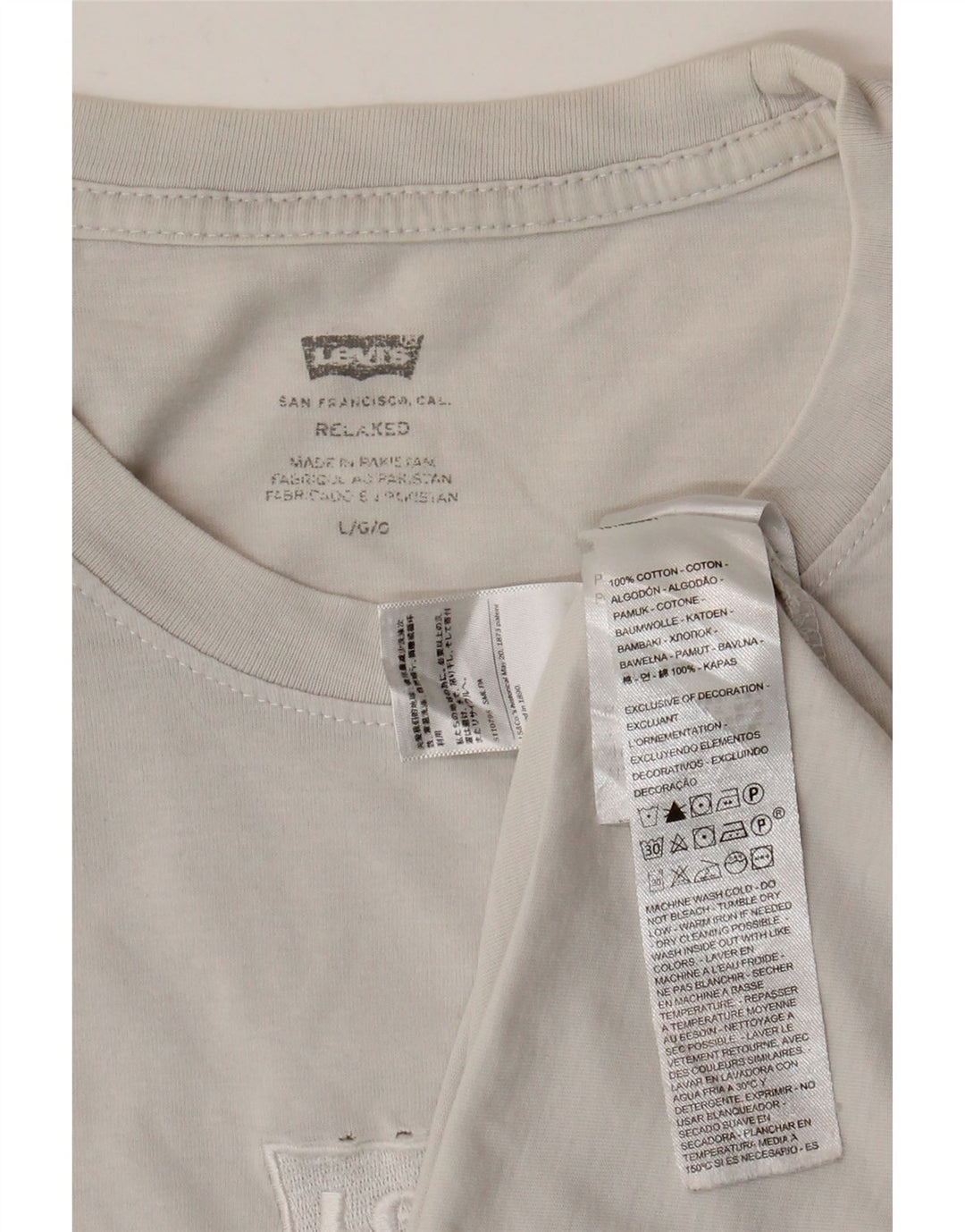 Levi's Herren-T-Shirt mit entspannter Passform, groß, aus weißer Baumwolle