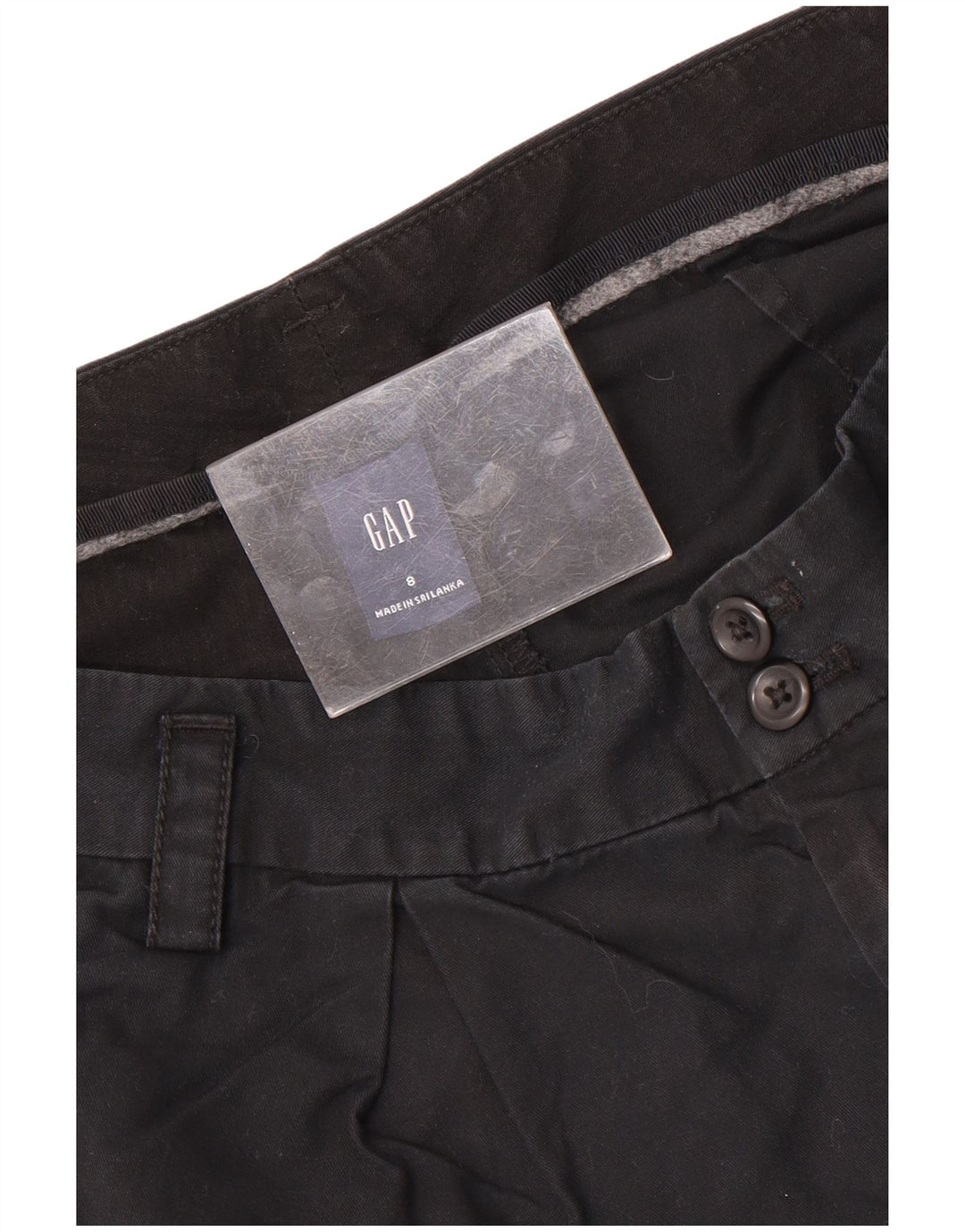 Gap Damen Chinoshorts UK 12 Medium W32 Schwarze Baumwolle