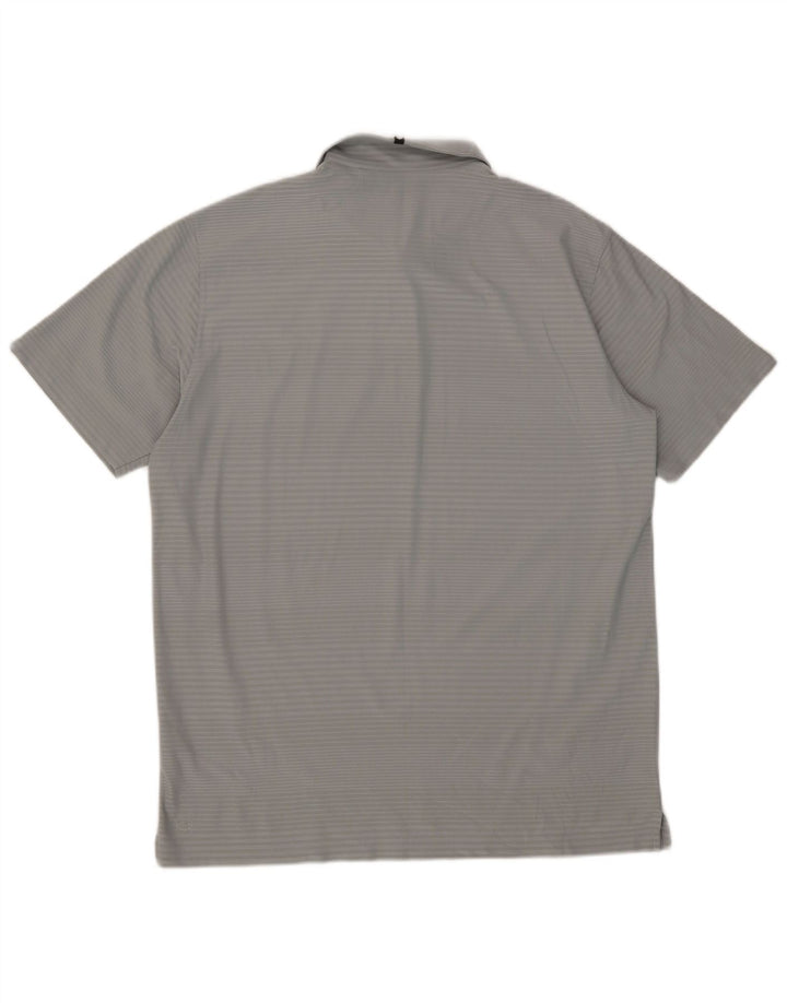 Puma Herren Poloshirt XL Grau Nadelstreifen Polyester