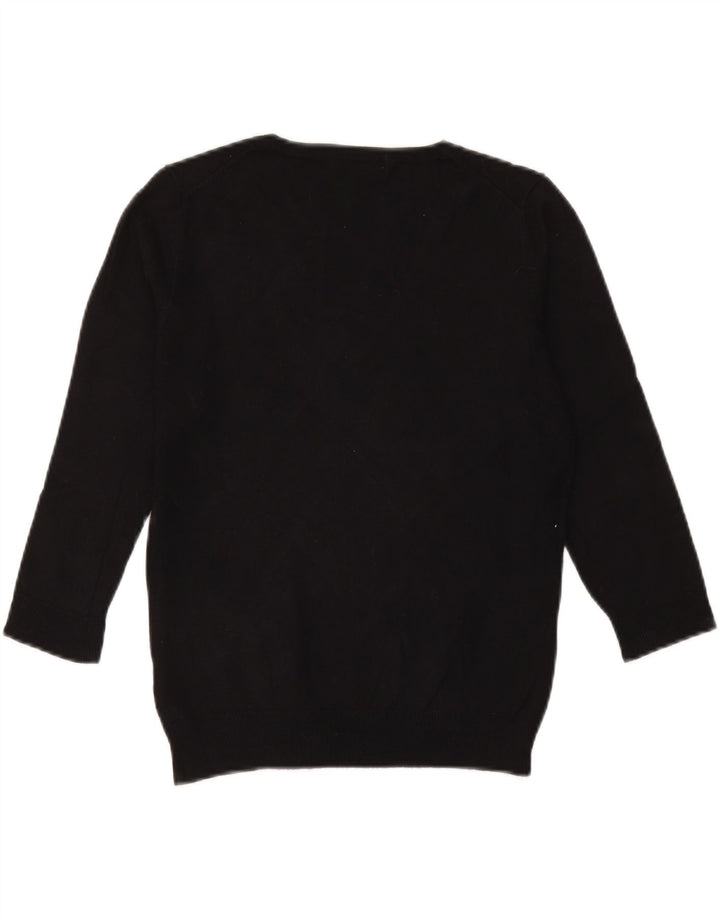 Marks & Spencer Damen-Pullover mit 3/4-Ärmeln und V-Ausschnitt, Gr. 12, mittelschwarz