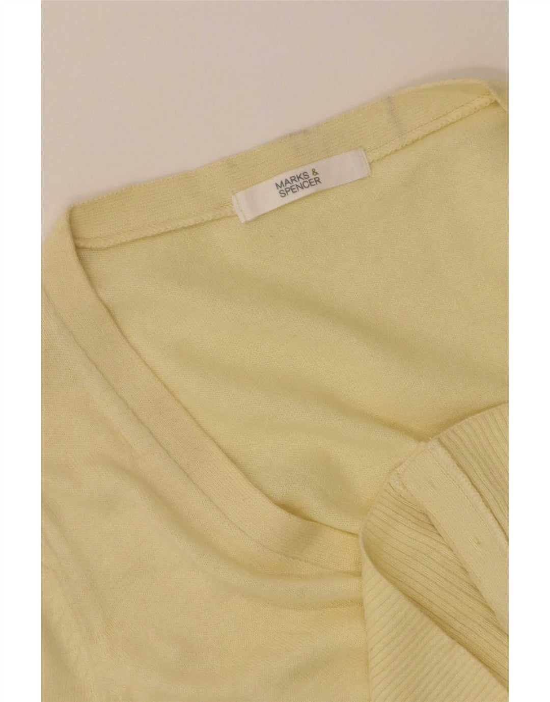 Marks & Spencer Damen Crop Cardigan Pullover UK 10 Small Gelb
