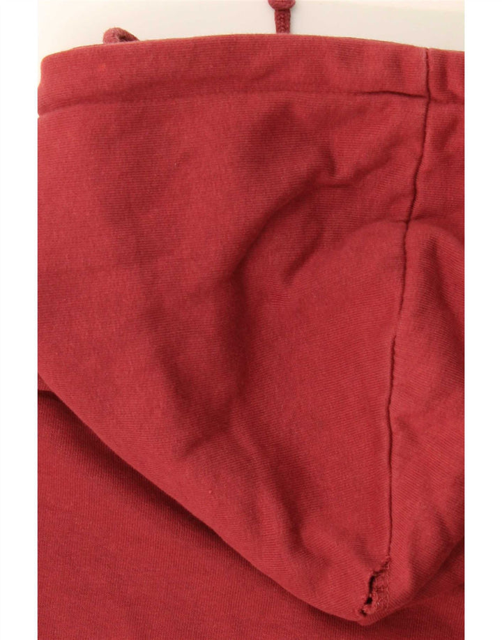 Pull & Bear Damen-Kapuzenpullover mit übergroßem, bauchfreiem Grafikdesign, Gr. 14, Mittelrot