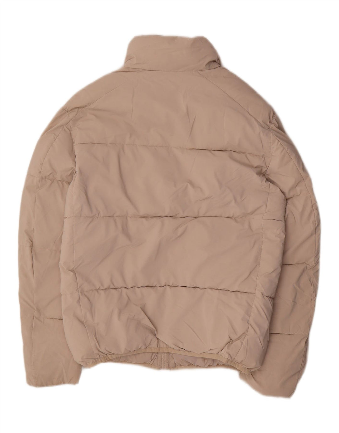 Zara Damen Übergroße wattierte Jacke UK 10 Small Beige Nylon
