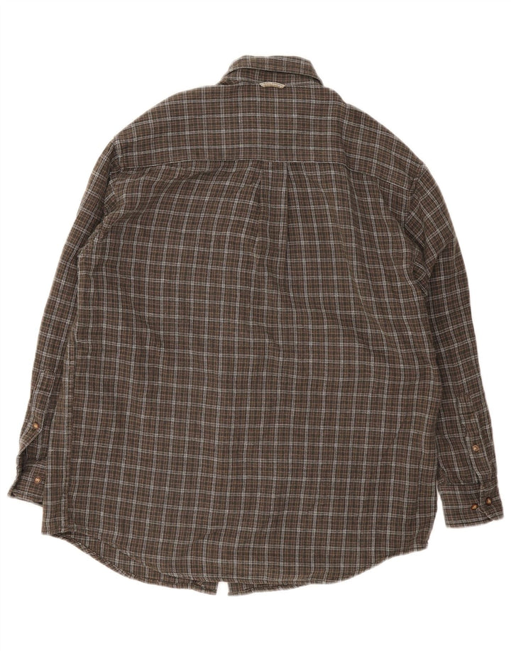 Timberland Herren Flanellhemd XS Khaki Check Baumwolle