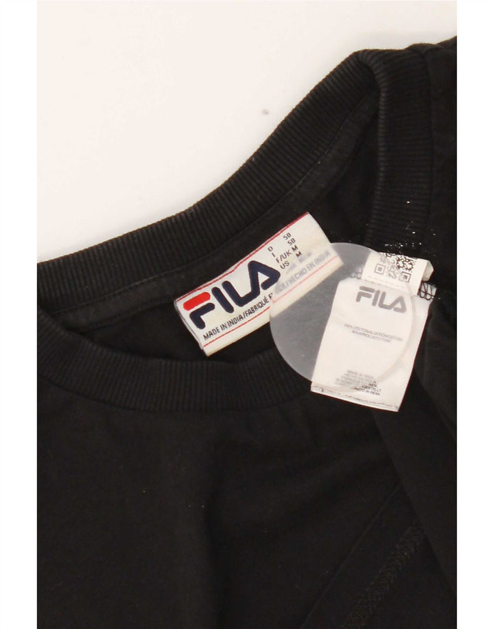 Fila Herren Grafik-T-Shirt-Oberteil aus mittelschwarzer Baumwolle
