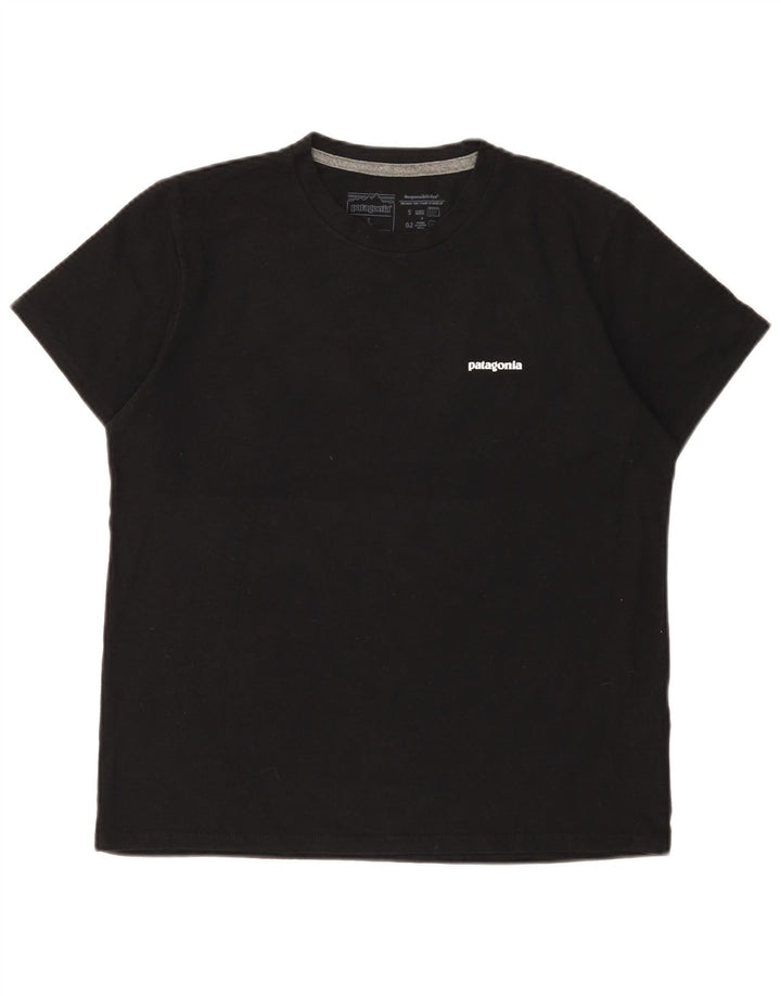 Patagonia Damen Grafik-T-Shirt-Oberteil UK 16 Large Schwarz Polyester