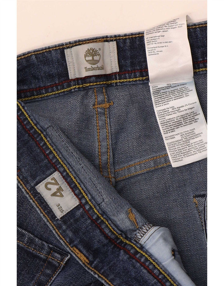 Timberland Herren Straight Jeans W42 L32 Blaue Baumwolle